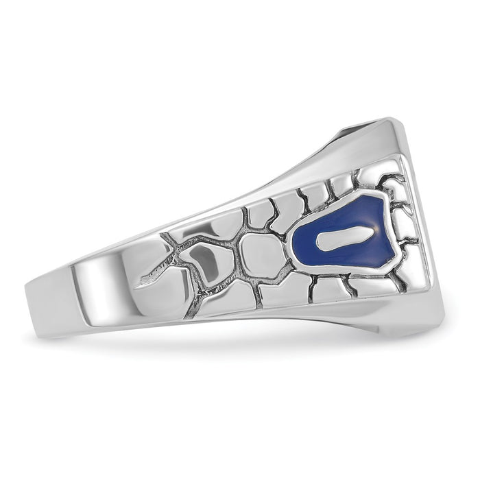 Exclusive 14K White Gold Masonic Ring with Lab-Created Sapphire - Stylish Design-7