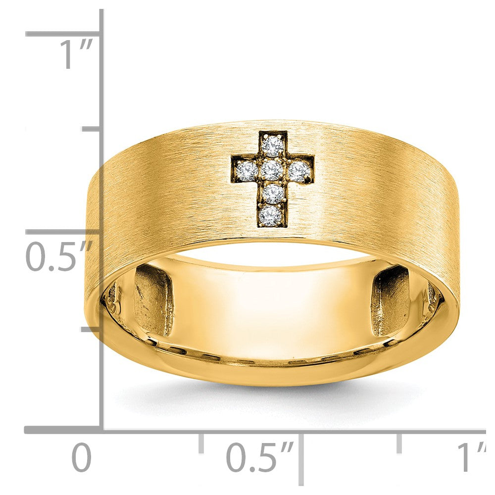 Buy Exclusive 10K IBGoodman Men's Diamond Cross Ring - 1/20 Carat, Stylish Finish