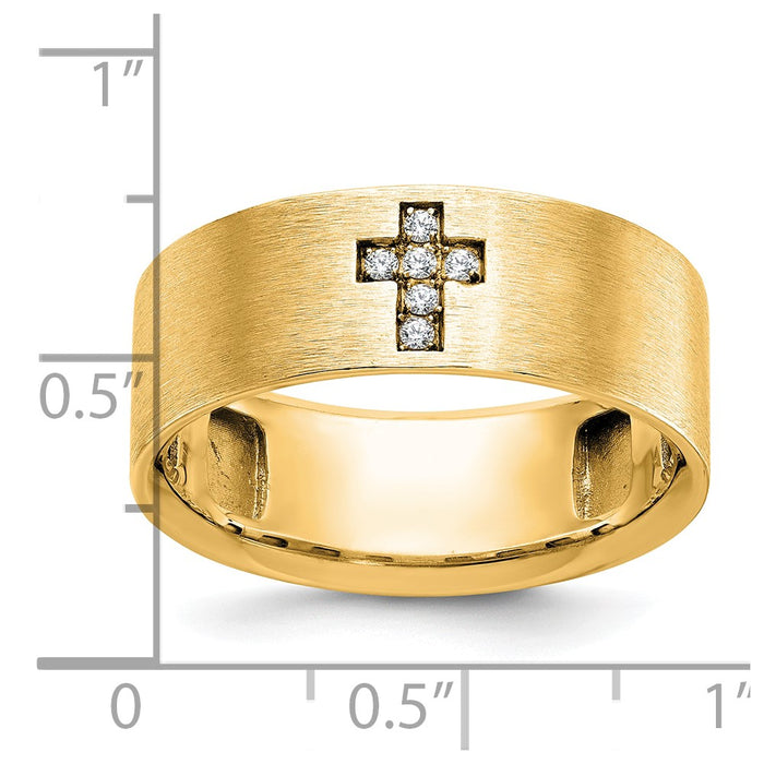 Buy Exclusive 10K IBGoodman Men's Diamond Cross Ring - 1/20 Carat, Stylish Finish-2