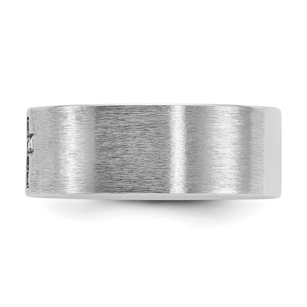Shop High-Quality Men's 14K White Gold Cross Ring with 1/20 Carat Diamond