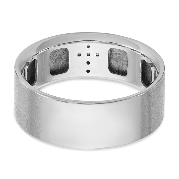 Shop High-Quality Men's 14K White Gold Cross Ring with 1/20 Carat Diamond-5