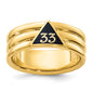 Exclusive 10K Men's Masonic Ring - Polished Grooved Design, Affordable Style-1