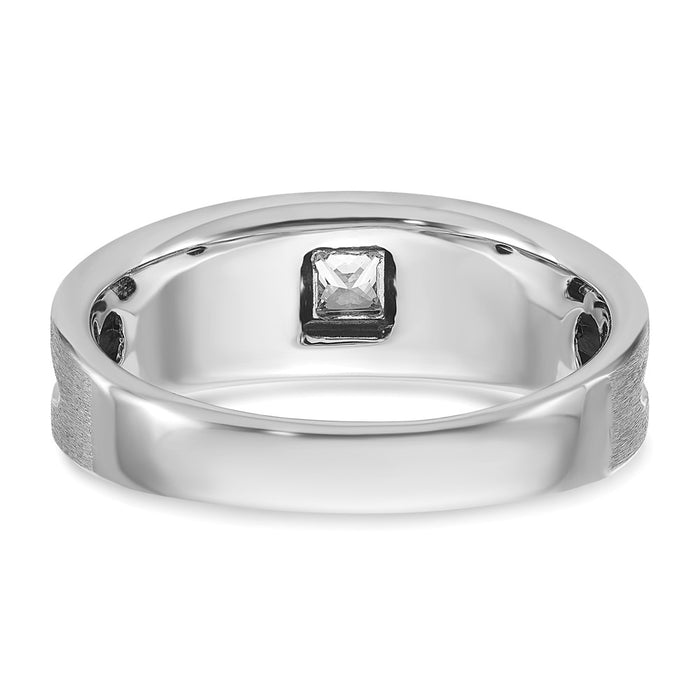 High-Quality Men's 14K White Gold Ring with Diamonds - Stylish Black Rhodium Finish-6