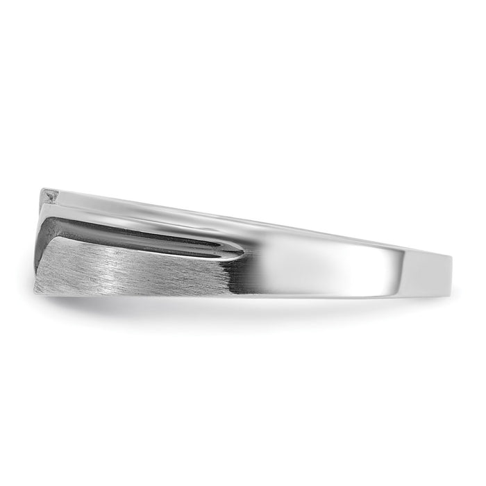 Exclusive 14K White Gold Men's Ring with 1/8 Carat Diamonds - Stylish Finish-4