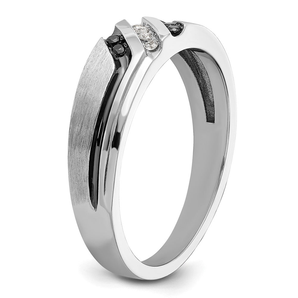Exclusive 14K White Gold Men's Ring with 1/8 Carat Diamonds - Stylish Finish