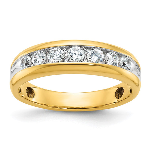 14K White Gold Men's Ring with 1/2 Carat Diamonds