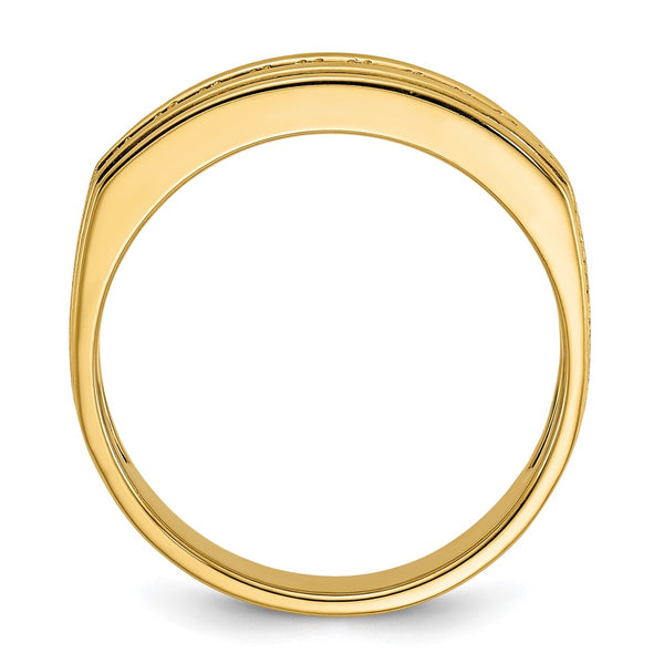 14K Gold Men's Diamond Ring, 10-Stone 1/2 Carat