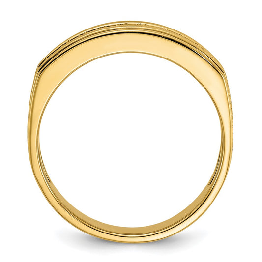 Buy High-Quality 14K Gold Men's Diamond Ring, 10-Stone 1/2 Carat, Stylish Design