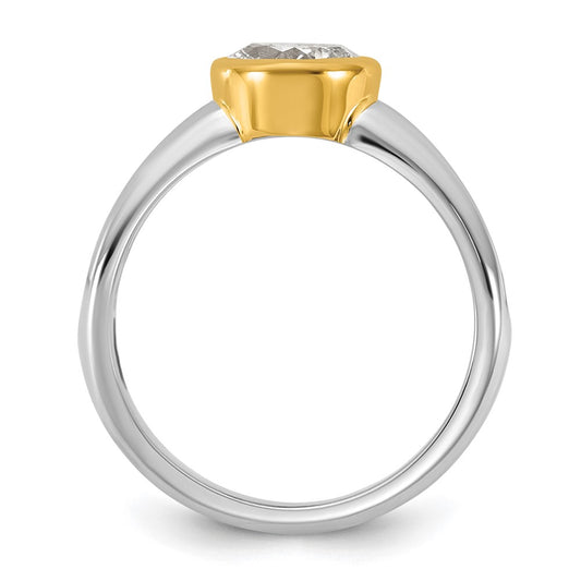 Shop Exclusive 14K Two-Tone 1ct Cushion Cut Lab-Grown Diamond Wedding Band