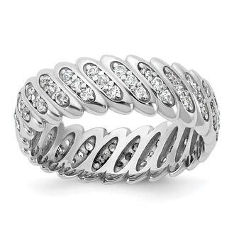 Buy Stylish 14K White Gold Polished Diamond Band Ring Setting - Size 6