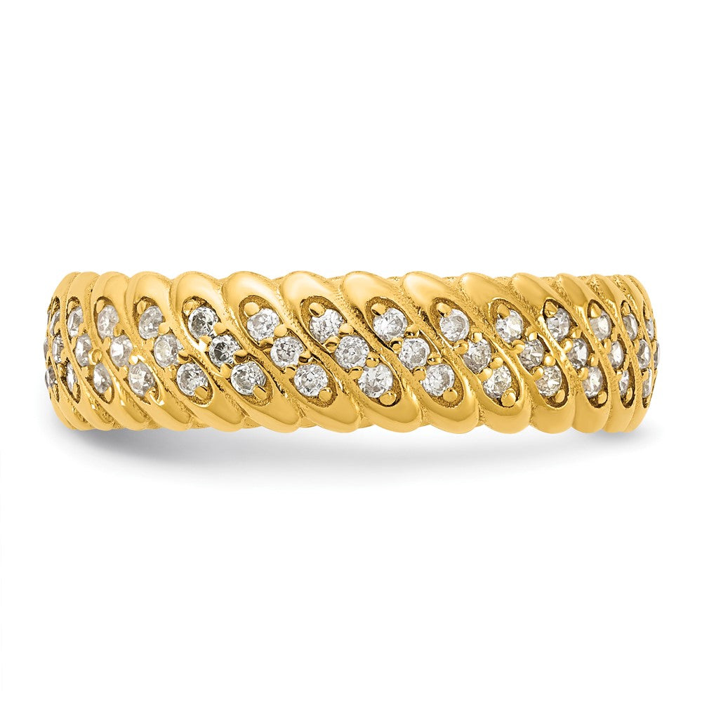 Shop 14K Yellow Gold Polished Diamond Band Ring Size 10 - Stylish Luxury Value!