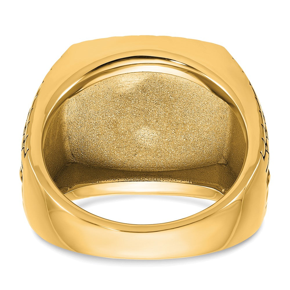 Shop Stylish 10K Polished Men's Ring with Star Onyx & Diamonds - Luxury Value