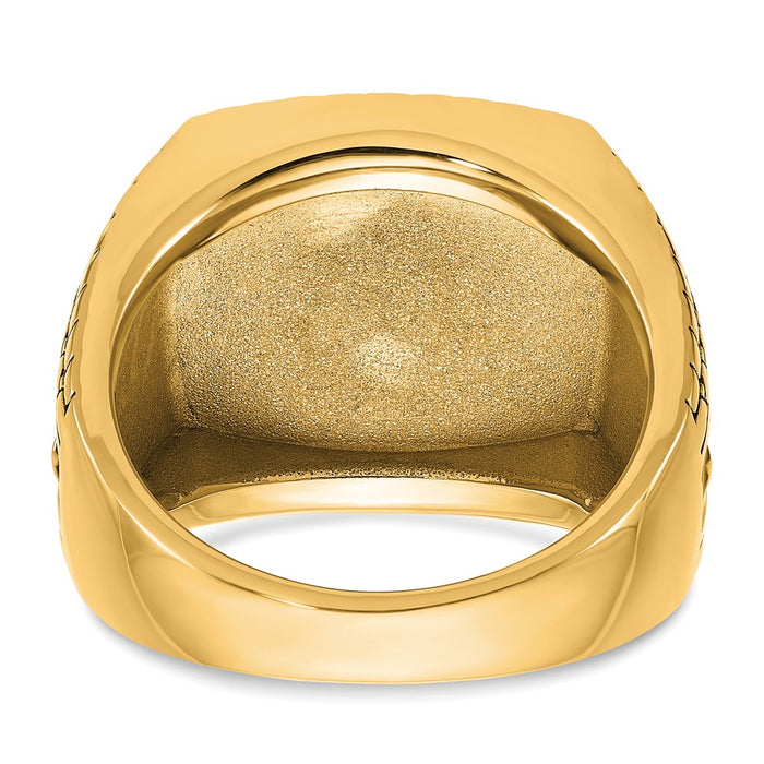 Shop Stylish 10K Polished Men's Ring with Star Onyx & Diamonds - Luxury Value-5