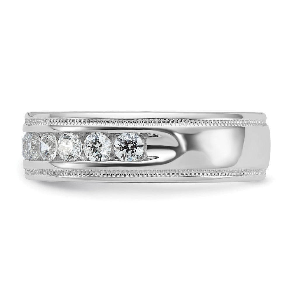 Buy Exclusive 14K White Gold Men's Ring - 1 Carat AA Diamonds, Stylish Milgrain