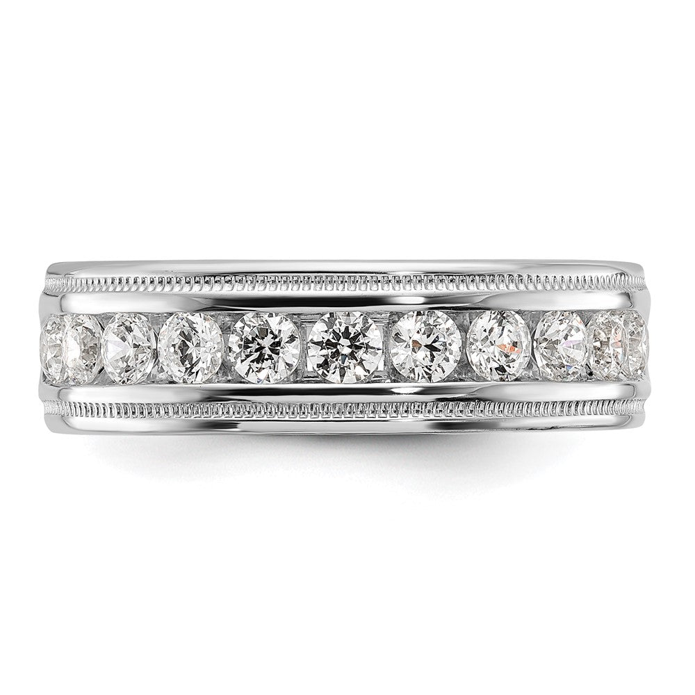 Buy Exclusive 14K White Gold Men's Ring - 1 Carat AA Diamonds, Stylish Milgrain