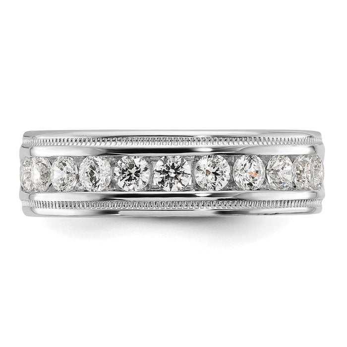 Buy Exclusive 14K White Gold Men's Ring - 1 Carat AA Diamonds, Stylish Milgrain-4