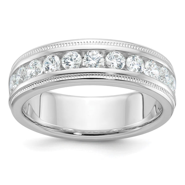 Buy Exclusive 14K White Gold Men's Ring - 1 Carat AA Diamonds, Stylish Milgrain