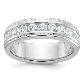 Buy Exclusive 14K White Gold Men's Ring - 1 Carat AA Diamonds, Stylish Milgrain