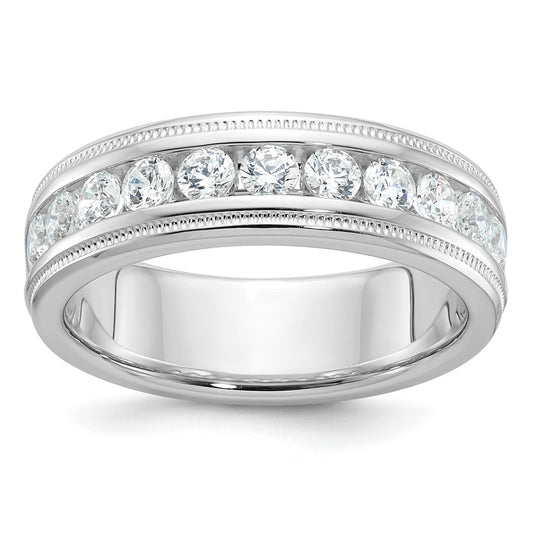Buy Exclusive 14K White Gold Men's Ring - 1 Carat AA Diamonds, Stylish Milgrain