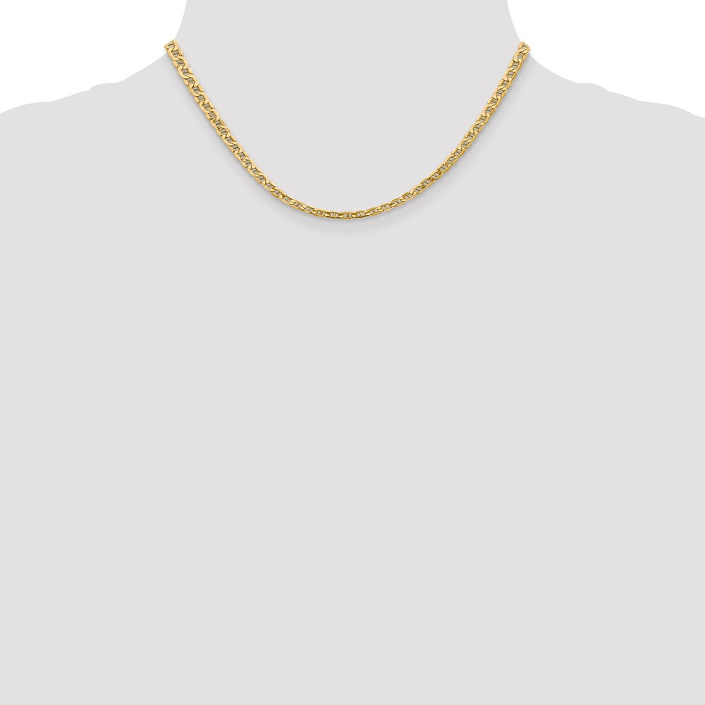 Buy 14K Gold 16-Inch 4mm Semi-Solid Anchor Chain - Stylish & Affordable!