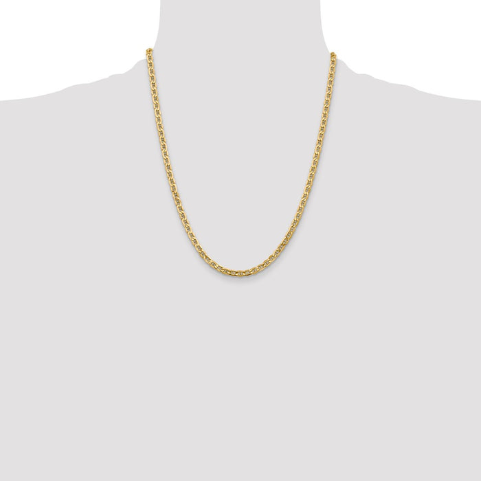 Exclusive 14K Gold 22-Inch 4mm Anchor Chain - Stylish Lobster Clasp-4