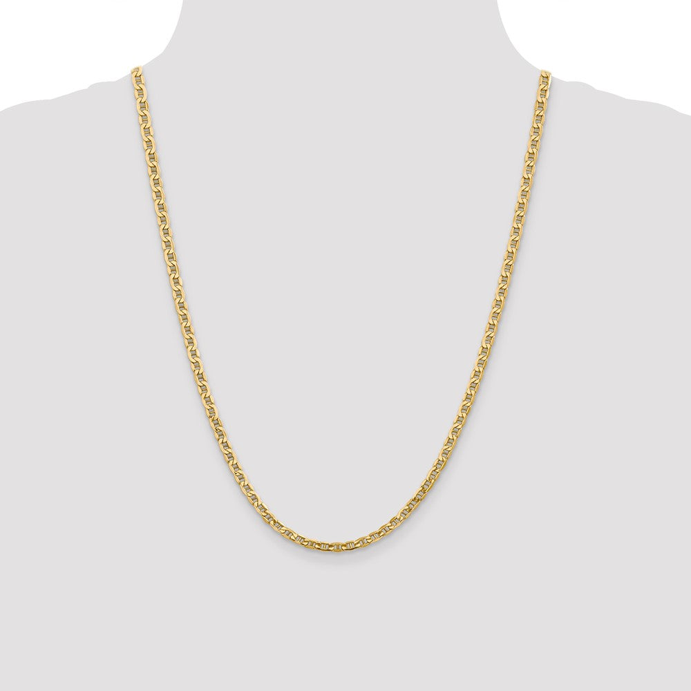 Buy 14K Gold 24-Inch 4mm Semi-Solid Anchor Chain - Stylish & Affordable!