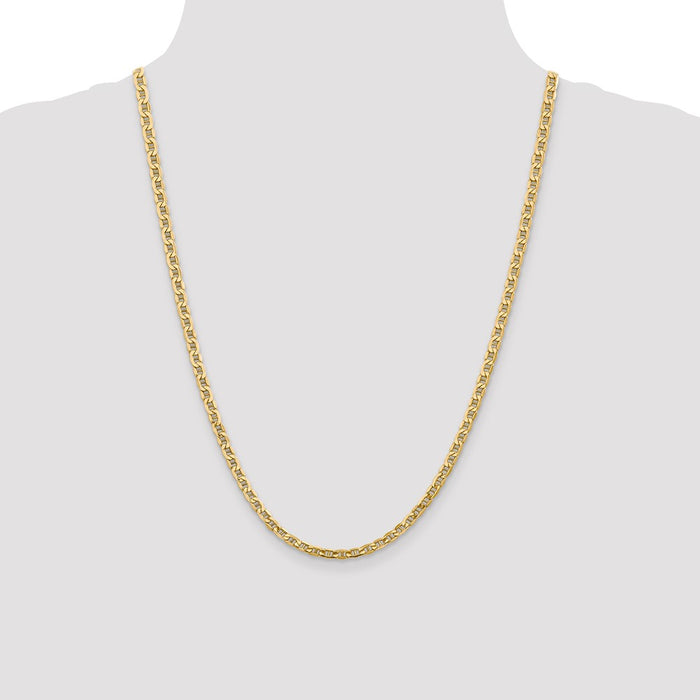 Buy 14K Gold 24-Inch 4mm Semi-Solid Anchor Chain - Stylish & Affordable!-4