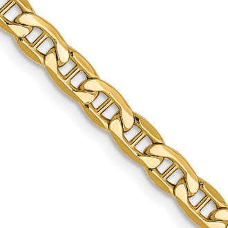 Buy 14K Gold 16-Inch 4mm Semi-Solid Anchor Chain - Stylish & Affordable!