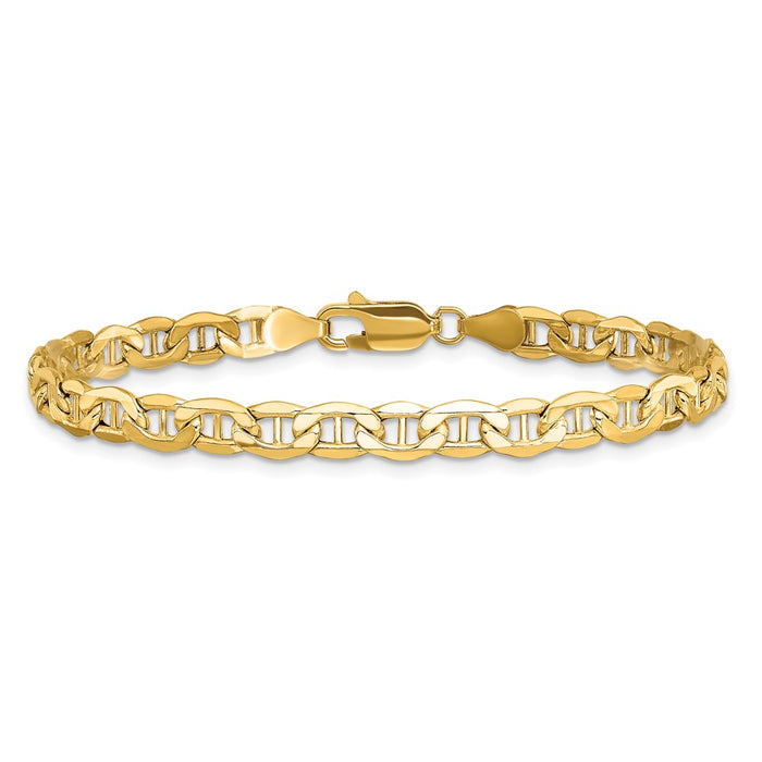 Buy Stylish 14K Gold 8-Inch Semi-Solid Anchor Bracelet, 4.75mm Clasp-2