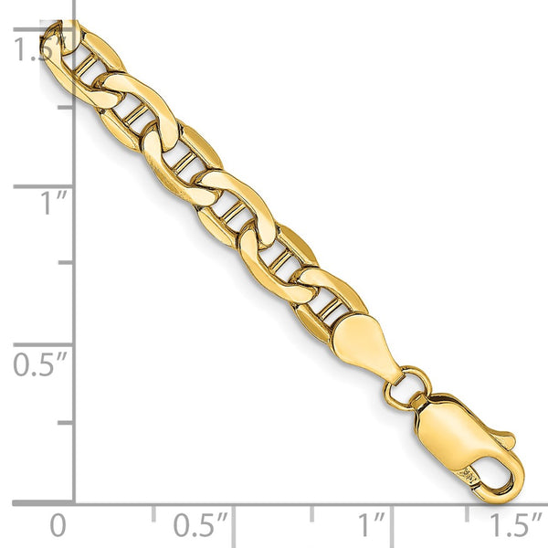 14K Gold Semi-Solid Anchor Bracelet