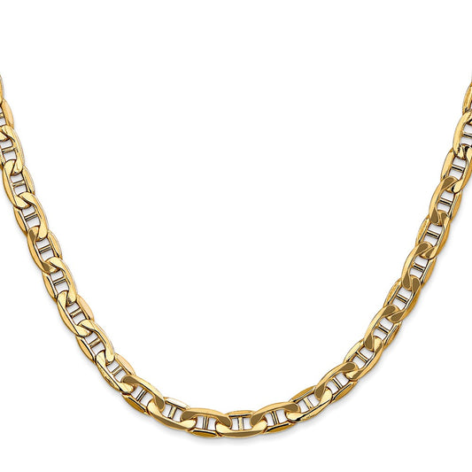 Shop Stylish 14K Gold Semi-Solid Anchor Chain - 18-Inch, 5.5mm, Lobster Clasp