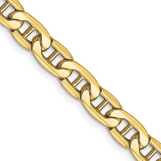 Shop Stylish 14K Gold Semi-Solid Anchor Chain - 18-Inch, 5.5mm, Lobster Clasp