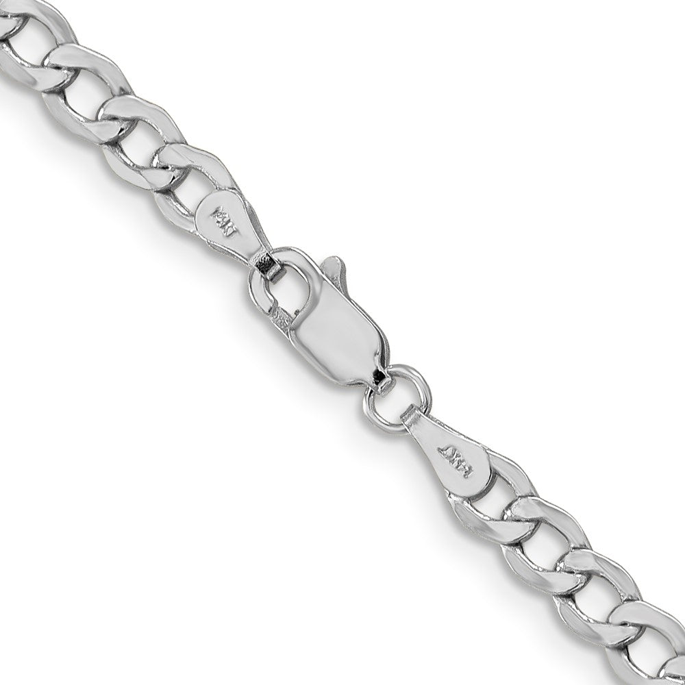 Shop Stylish 14K White Gold 22-Inch Curb Chain, 4.3mm Links - Luxury Value!