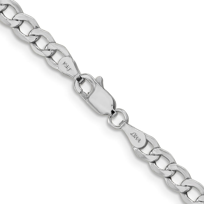 Shop Stylish 14K White Gold 22-Inch Curb Chain, 4.3mm Links - Luxury Value!-3