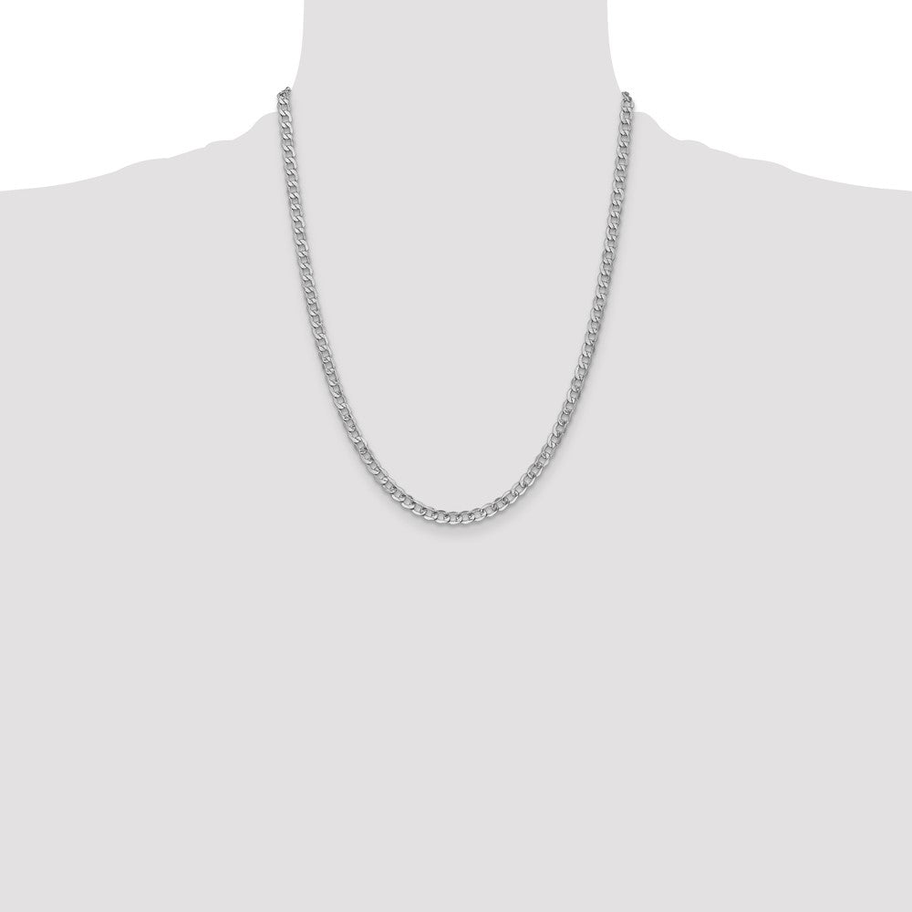 Shop Stylish 14K White Gold 22-Inch Curb Chain, 4.3mm Links - Luxury Value!