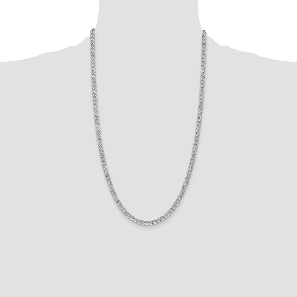 Buy 14K White Gold 26-Inch Curb Chain - Stylish 4.3mm Links, Luxury Value
