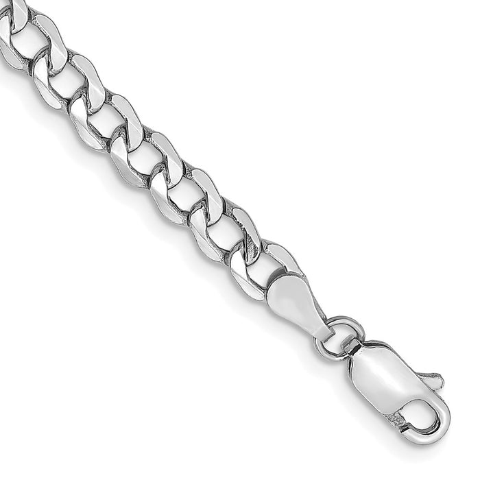 Shop Stylish 14K White Gold 7-Inch Curb Bracelet, 4.3mm Links, Affordable Luxury-1