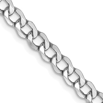 Buy Affordable 14K White Gold 18-Inch Curb Chain - 4.3mm, Stylish Design