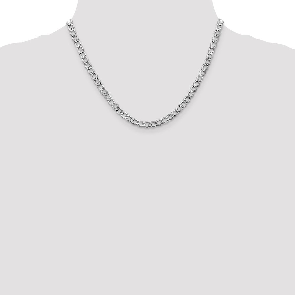Exclusive 14K White Gold 18-Inch Curb Chain - Stylish 5.25mm Design