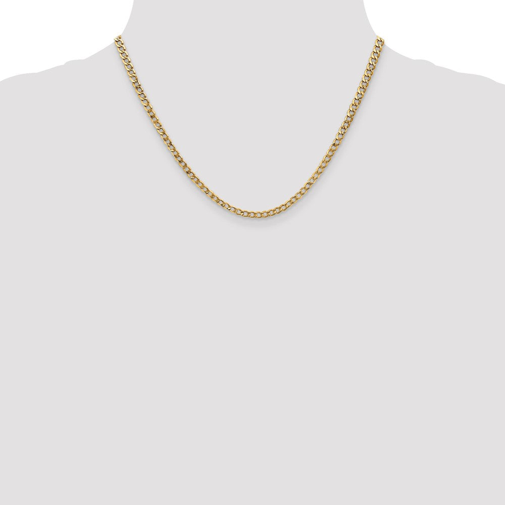 Shop Affordable 14K Gold 18-Inch 3.35mm Semi-Solid Curb Chain with Lobster Clasp