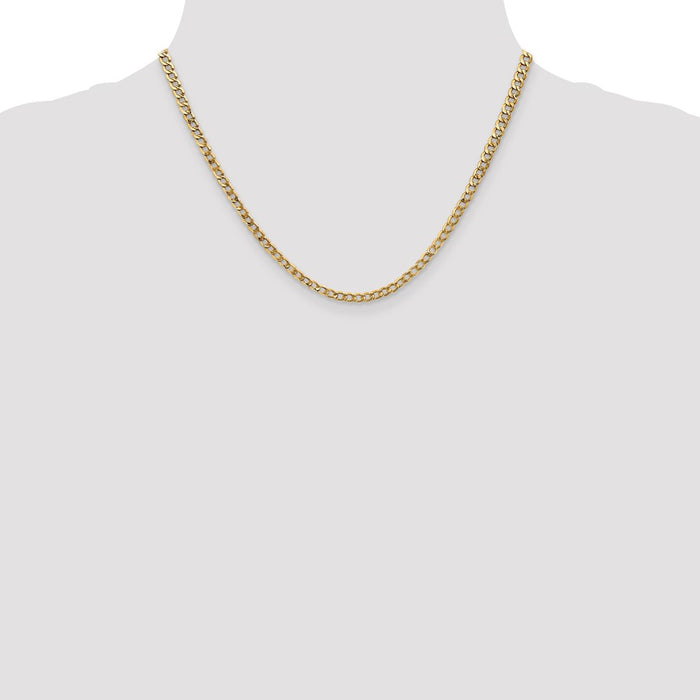 Shop Affordable 14K Gold 18-Inch 3.35mm Semi-Solid Curb Chain with Lobster Clasp-4