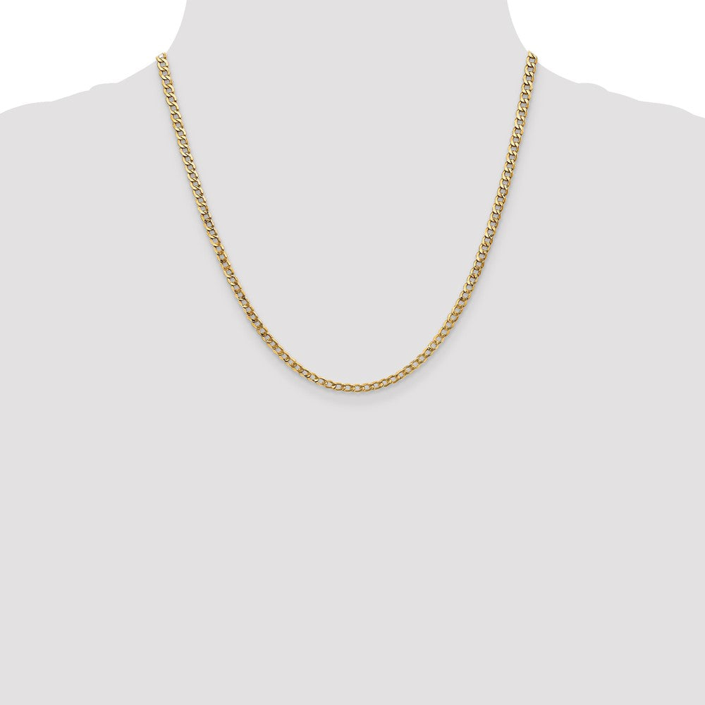 Exclusive 14K Gold 20-Inch 3.35mm Semi-Solid Curb Chain - Stylish Value