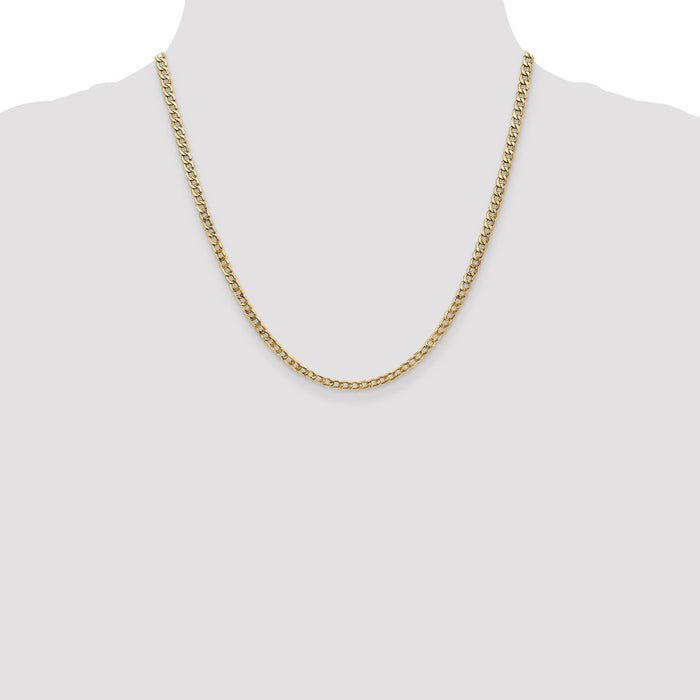 Exclusive 14K Gold 20-Inch 3.35mm Semi-Solid Curb Chain - Stylish Value-4