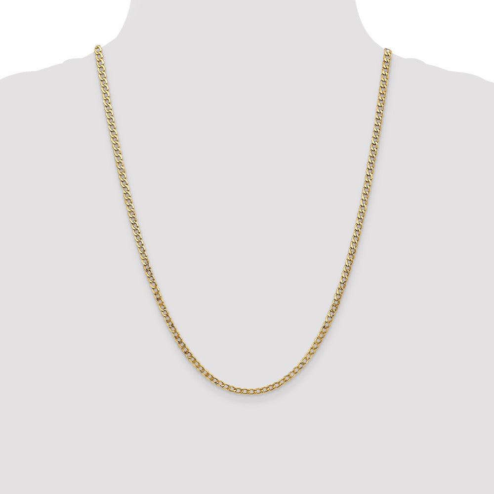 Shop Stylish 14K Gold 24-Inch 3.35mm Curb Chain - Luxury Lobster Clasp
