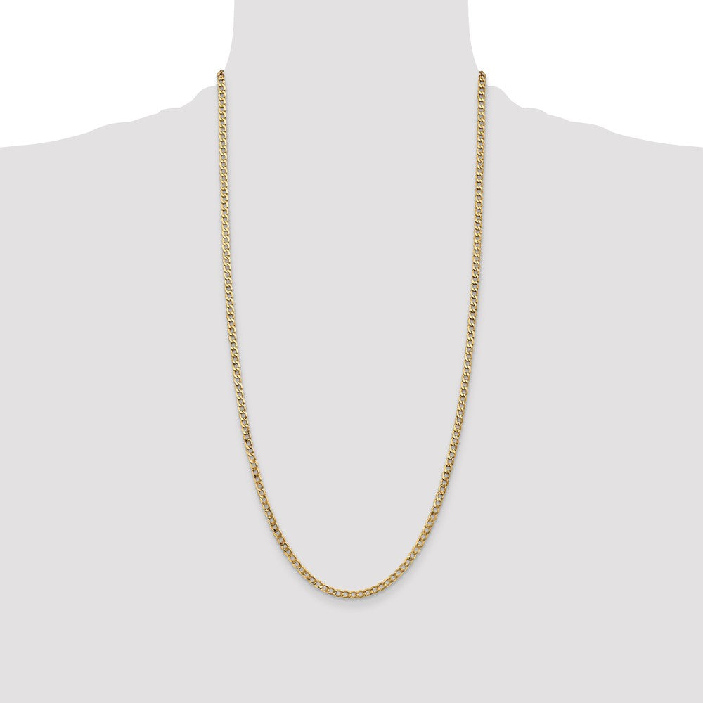 Buy Stylish 14K Gold 28-Inch Curb Chain - 3.35mm Links, Lobster Clasp
