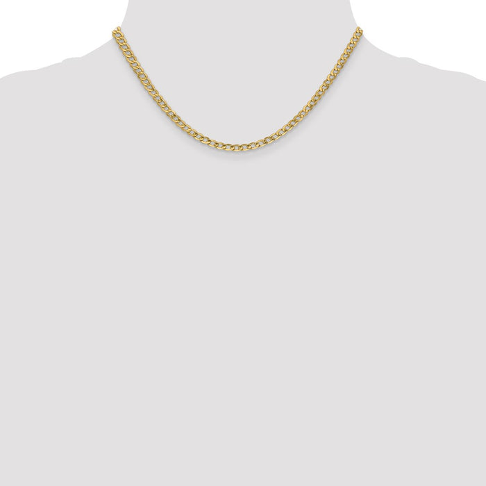 Shop 14K Gold 16-Inch 4.3mm Semi-Solid Curb Chain - Stylish Luxury Accessory-4