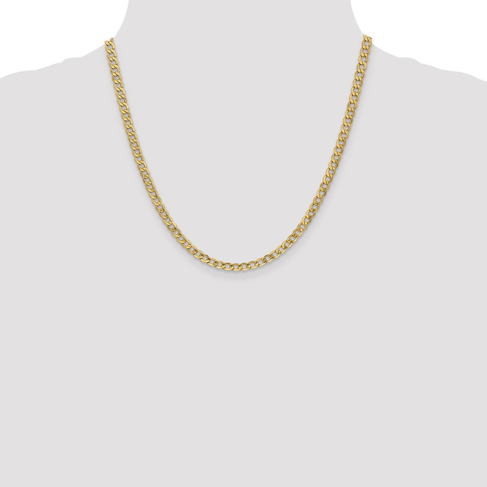 Buy 14K Gold 20-Inch Semi-Solid Curb Chain - Stylish & Durable 4.3mm
