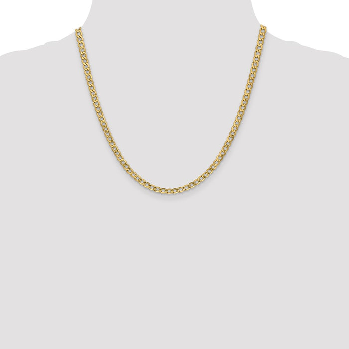 Buy 14K Gold 20-Inch Semi-Solid Curb Chain - Stylish & Durable 4.3mm-4