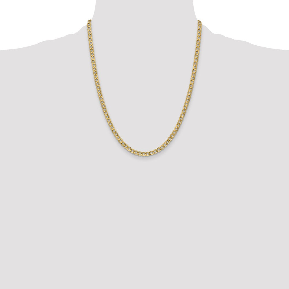 Buy Stylish 14K Gold 22-Inch Semi-Solid Curb Chain - 4.3mm Luxury Accessory