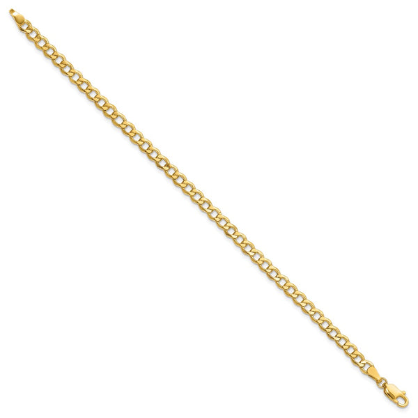 14K Gold 9-Inch 4.3mm Semi-Solid Curb Anklet
